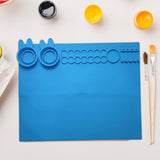 Maxbell Silicone Craft Mat for Watercolor Kids Painting, Art Jewelry Necklace Making blue