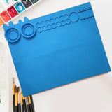 Maxbell Silicone Craft Mat for Watercolor Kids Painting, Art Jewelry Necklace Making blue