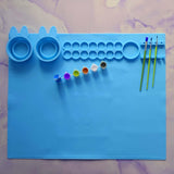 Maxbell Silicone Craft Mat for Watercolor Kids Painting, Art Jewelry Necklace Making blue