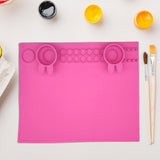 Maxbell Silicone Craft Mat for Watercolor Kids Painting, Art Jewelry Necklace Making pink