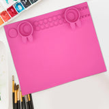 Maxbell Silicone Craft Mat for Watercolor Kids Painting, Art Jewelry Necklace Making pink