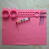 Maxbell Silicone Craft Mat for Watercolor Kids Painting, Art Jewelry Necklace Making pink