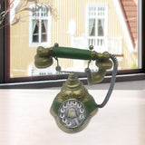 Maxbell Old Fashion Rotary Telephone Model European for Office Window Display Home Green