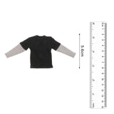 Maxbell 1/12 Scale Long Sleeve T Shirt Miniature Clothing for 6" Male Action Figures Black