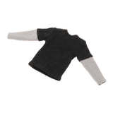 Maxbell 1/12 Scale Long Sleeve T Shirt Miniature Clothing for 6" Male Action Figures Black