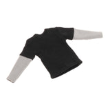 Maxbell 1/12 Scale Long Sleeve T Shirt Miniature Clothing for 6" Male Action Figures Black