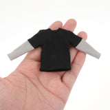 Maxbell 1/12 Scale Long Sleeve T Shirt Miniature Clothing for 6" Male Action Figures Black