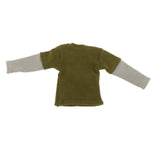 Maxbell 1/12 Scale Long Sleeve T Shirt Miniature Clothing for 6" Male Action Figures Green