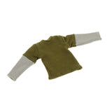 Maxbell 1/12 Scale Long Sleeve T Shirt Miniature Clothing for 6" Male Action Figures Green