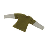 Maxbell 1/12 Scale Long Sleeve T Shirt Miniature Clothing for 6" Male Action Figures Green