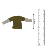 Maxbell 1/12 Scale Long Sleeve T Shirt Miniature Clothing for 6" Male Action Figures Green