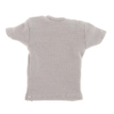 Maxbell 1:12 Short Sleeve Cloth Figure Doll Clothes for 6inch Female Soldier Figures Gray