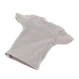 Maxbell 1:12 Short Sleeve Cloth Figure Doll Clothes for 6inch Female Soldier Figures Gray