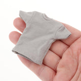 Maxbell 1:12 Short Sleeve Cloth Figure Doll Clothes for 6inch Female Soldier Figures Gray