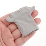 Maxbell 1:12 Short Sleeve Cloth Figure Doll Clothes for 6inch Female Soldier Figures Gray