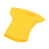 Maxbell 1:12 Short Sleeve Cloth Figure Doll Clothes for 6inch Female Soldier Figures Yellow