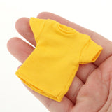 Maxbell 1:12 Short Sleeve Cloth Figure Doll Clothes for 6inch Female Soldier Figures Yellow
