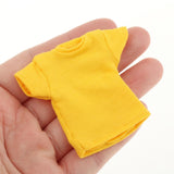 Maxbell 1:12 Short Sleeve Cloth Figure Doll Clothes for 6inch Female Soldier Figures Yellow