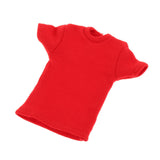 Maxbell 1:12 Short Sleeve Cloth Figure Doll Clothes for 6inch Female Soldier Figures Red
