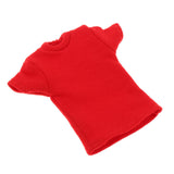 Maxbell 1:12 Short Sleeve Cloth Figure Doll Clothes for 6inch Female Soldier Figures Red