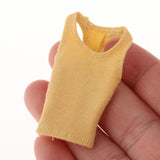 Maxbell 1/12 Women Vest Handmade Doll Clothes for 6in Female Action Figures Dress up Yellow