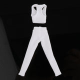 Maxbell 1/12 Scale Women Figure Vest and Pants Accs for 6 inch Female Action Figures White