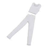 Maxbell 1/12 Scale Women Figure Vest and Pants Accs for 6 inch Female Action Figures White