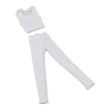 Maxbell 1/12 Scale Women Figure Vest and Pants Accs for 6 inch Female Action Figures White