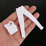 Maxbell 1/12 Scale Women Figure Vest and Pants Accs for 6 inch Female Action Figures White
