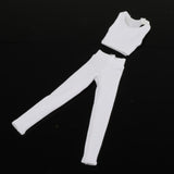 Maxbell 1/12 Scale Women Figure Vest and Pants Accs for 6 inch Female Action Figures White