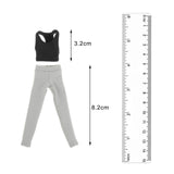 Maxbell 1/12 Scale Women Figure Vest and Pants Accs for 6 inch Female Action Figures Black Gray