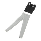 Maxbell 1/12 Scale Women Figure Vest and Pants Accs for 6 inch Female Action Figures Black Gray