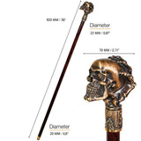 Maxbell Skull Head Walking Cane Joke Pretend Play for Prom Cosplay Fancy Dress Party