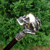 Maxbell Skull Head Walking Cane Joke Pretend Play for Prom Cosplay Fancy Dress Party