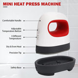 Maxbell Mini Heat Print Machine DIY Easy Heating Lightweight for T Shirt Hat Blanket Red