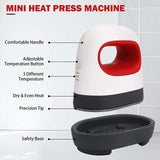 Maxbell Mini Heat Print Machine Easy Use Heat Print Irons Press for Shoes Bags Pillow Red