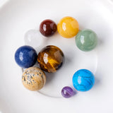 Maxbell 9x Handmade Natural Gemstones Outer Space Planets for Men Good Luck Kids