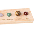 Maxbell 9 Planets Solar System Desktop Decor Wooden Stand Display for Kids Men Adults