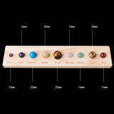 Maxbell 9 Planets Solar System Desktop Decor Wooden Stand Display for Kids Men Adults