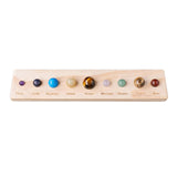 Maxbell 9 Planets Solar System Desktop Decor Wooden Stand Display for Kids Men Adults