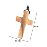 Maxbell Wood Cross Necklace Creative with Lanyard for Christmas Anniversary Birthday
