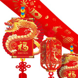 Maxbell Chinese New Year Banner Garland 2024 Hanging Decoration for Home Living Room Style C