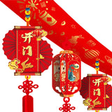 Maxbell Chinese New Year Banner Garland 2024 Hanging Decoration for Home Living Room Style D