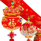 Maxbell Chinese New Year Banner Garland 2024 Hanging Decoration for Home Living Room Style E