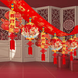 Maxbell Chinese New Year Banner Garland 2024 Hanging Decoration for Home Living Room Style J