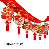 Maxbell Chinese New Year Banner Garland 2024 Hanging Decoration for Home Living Room Style J