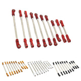 Maxbell 10Pcs RC Steering Servo Link Upgrades Kits for R1003 1:12 Scale RC Hobby Car Red