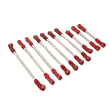 Maxbell 10Pcs RC Steering Servo Link Upgrades Kits for R1003 1:12 Scale RC Hobby Car Red