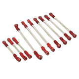 Maxbell 10Pcs RC Steering Servo Link Upgrades Kits for R1003 1:12 Scale RC Hobby Car Red