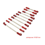 Maxbell 10Pcs RC Steering Servo Link Upgrades Kits for R1003 1:12 Scale RC Hobby Car Red